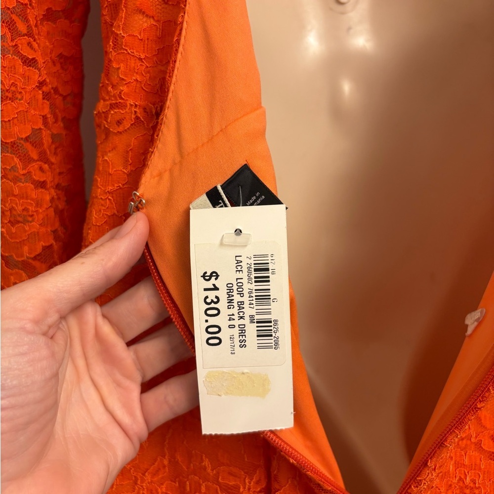 New Topshop size 10 Elegant Orange Lace Dress​ - Picture 5 of 10